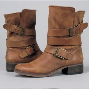 Steve madden Leather Distressed Moto boots